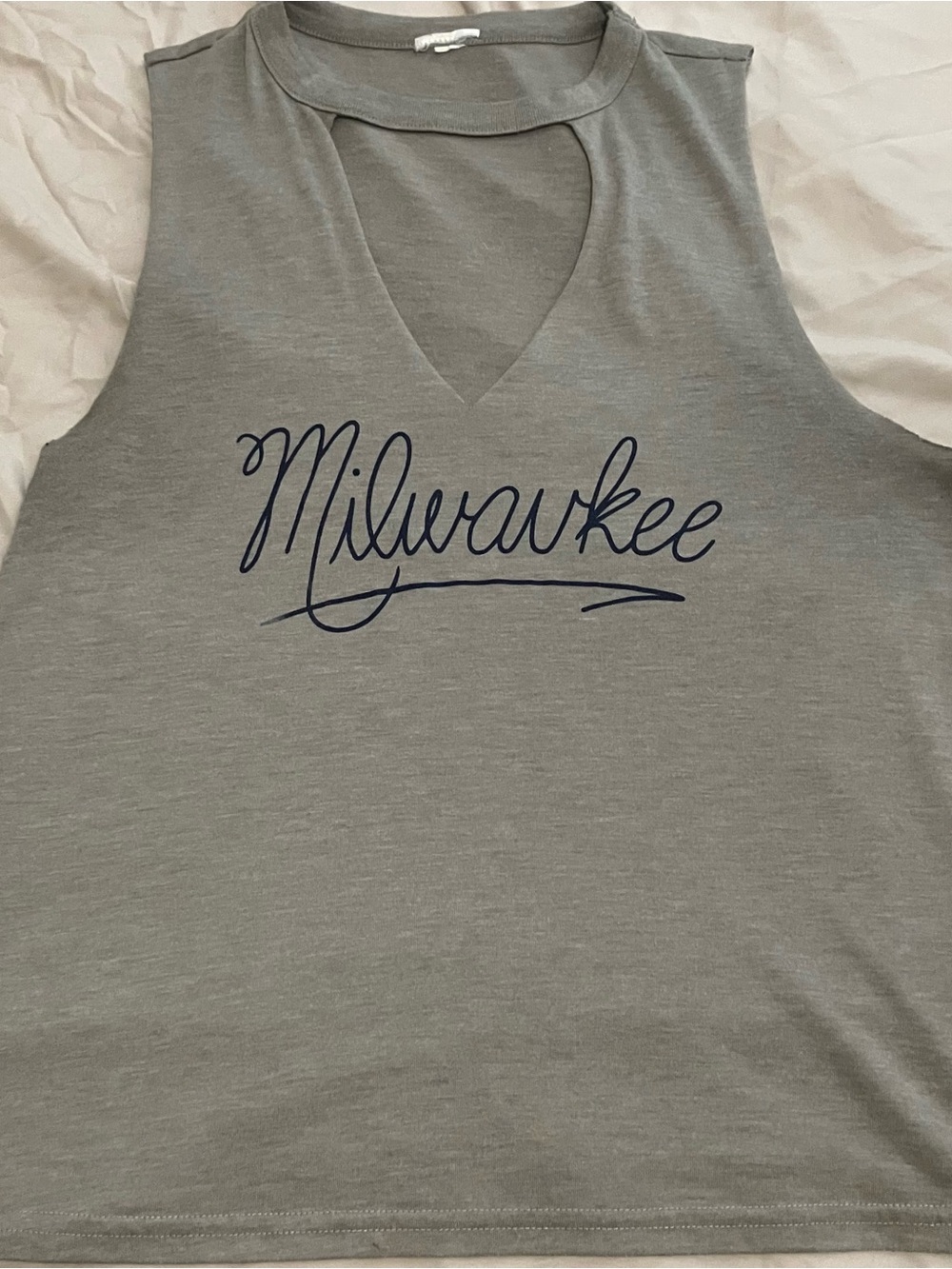 Heathered Tank Ft a "Milwaukee" Script Graphic !Accepting Offers/Bundle Deals!